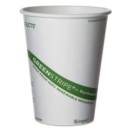 GreenStripe Renewable And Compostable Hot Cups - 12 Oz, PK1000 PK